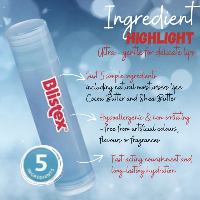 Five simple ingredients. One seriously gentle lip balm. 💙
Blistex Sensitive is made with natural moisturisers, including cocoa butter and shea butter, to help nourish and hydrate delicate lips - without artificial colours, flavours or fragrances. Simple, soothing lip care for lips that prefer less.
#BlistexNZ #BlistexSensitive #SensitiveLips #LipCare #IngredientHighlight #WeDoLipsYouDoYou